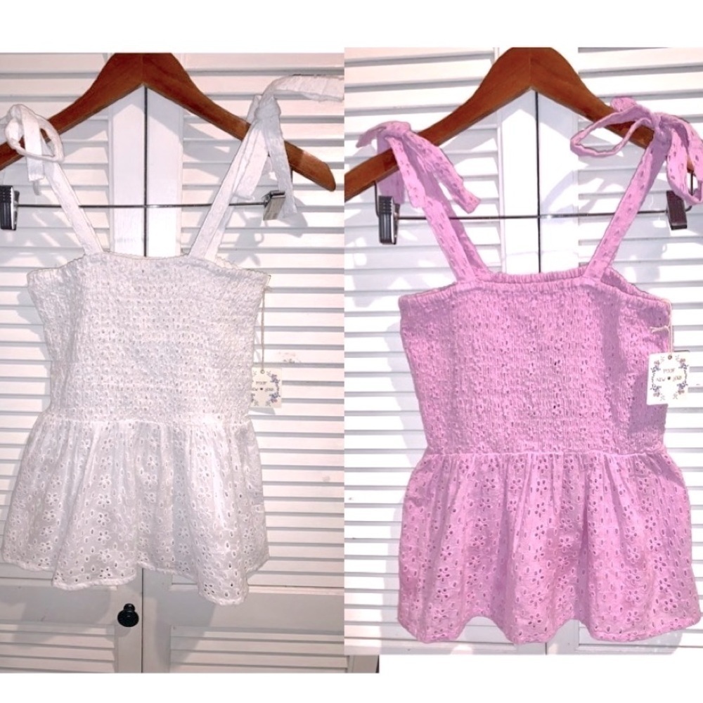 Poof 2 Tank tops White and Lavender size Medium new with tags